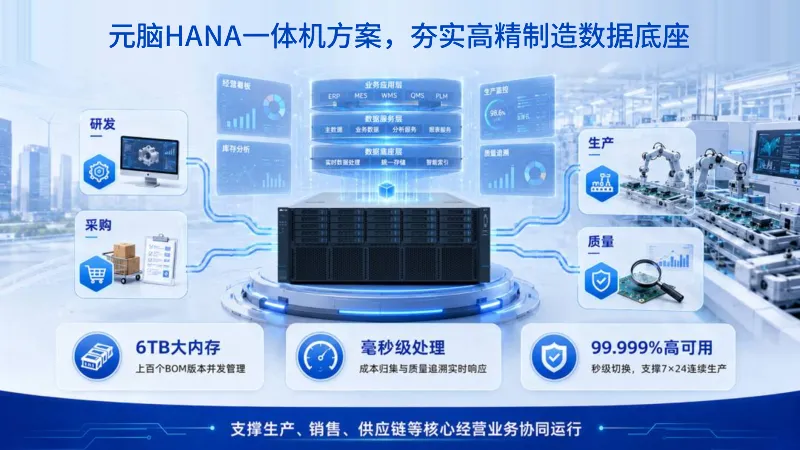 浪潮元脑HANA 一体机支撑高精制造新工厂核心业务系统上线